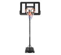 Panier de basket noir - Support de panier de basket portable et autonome - Blanc - Réglable en hauteur - Mécanisme de planche à roulettes portable - Pour enfants