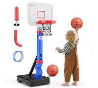 Panier de basket pour enfants avec support - Hauteur réglable pour l'extérieur et l'intérieur - Panier de basketball pour tout-petits - Jouet pour garçons et filles de 3 à 8 ans