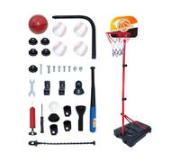 Panier De Basket pour | Objectif De Basket-Ball pour, Ensemble De Jeu 4 en 1 À Hauteur Réglable pour Garçons Et Filles, Noël, Anniversaire, Salle De Jeux en Plein Air