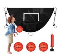 Panier de Basket pour Trampoline | Ensemble de Panier de Basket pour | Panier de Basket Imperméable et Résistant au Soleil avec Ballon et Pompe, Accessoire Sport Extérieur pour Jardin et Cour