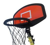 Panier de basket pour trampoline - Mini jouet pour intérieur, filet avec bord de 28 cm de diamètre, fixation pour tige droite, support pour mini panier de basket-ball, jeu pour