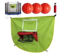 Panier de Basket pour Trampoline Universel avec 3 Balles et Pompe | Mini Kit Basket-Ball Enfant Jardin Extérieur, Support Triangulaire Anti-Affaissement, Fixation Facile
