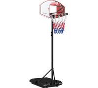 Panier de basket SPORTNOW avec support, hauteur réglable de 179 à 209 cm Pied de basket avec roulettes, installation de basket-ball Pied, extérieur, acier, multicolore