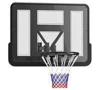 SPORTNOW Panier de Basket Mural Panier Basket, avec Panneau incassable, Cerceau en Acier et Filet indéchirable, vis de Montage, pour extérieur intérieur, Noir