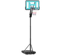 Panier de basket SPORTNOW Outdoor avec support Rouleau 146-236 cm Réglable en hauteur Poteau de basket avec panneau arrière 71x45cm Portatif Système de panier pour jeunes adultes Système de basket
