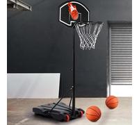 IDMarket Panier de basket sur pied – Hauteur réglable 140–210 cm – Noir