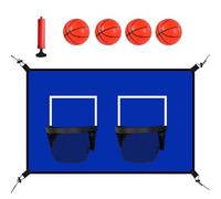 Panier De Basket Trampoline, Bord Détachable pour Dunk Panier De Basket, avec 4 Ballons De Basket Et Pompe, Trampoline Attachement du Cerceau De Baskets-Ball