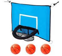 Panier De Basket Trampoline - PVC ABS 69x48cm | Grand Ensemble Dunker Universel | 3 Ballons De Basket Réglables Et Un Ensemble De Pompes Pour Un Jeu Actif En Famille Dans Le Jardin, L'école, La Pelous