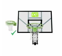 EXIT Toys – Panneau de basket Galaxy mural, incl. anneau dunk, filet, réglable 5 hauteurs, vert/noir