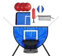 Panier De Basketball pour Trampoline,Filet Sportif - avec Accessoire Imperméable de Basket pour Trampoline et 3 Balles - pour Adultes Adolescents Amateurs Intérieur Extérieur Maison Salle de Jeux