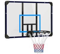 Panier de basketball - SPORTNOW - mural avec panier spécial filet toutes saisons intérieur extérieur - acier - 113x73cm - noir