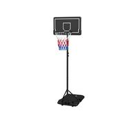 SPORTNOW Panier de Basket extérieur, Hauteur Ajustables 182-213/220-250 cm, Panier de Basket sur Pied à roulettes, avec Base de lestage, Cadre en Acier, Noir