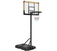 Panier de basketball sur pied roulettes - hauteur réglable arceau 182-213cm - acier polycarbonate orange noir Noir