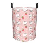 Panier De Chambre D'Enfant Cute Bear Strawberry Print Paniers À Vêtements Imperméable Bac Linge Vêtements Sales Panier À Linge Pour Buanderie La Salle De Bain 40X50Cm