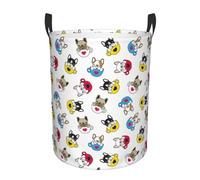 Panier De Chambre D'Enfant French Bulldog With Coffee Cup Laundry Basket Vêtements Sales Paniers À Vêtements Léger Corbeille De Rangement Pour Le Salon Chambre D'Enfant La Salle De Bain 40X50Cm