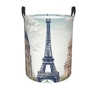Panier De Chambre D'Enfant Paris Landmarks Pattern Corbeille De Rangement Portable Paniers À Vêtements Jouet Bac Linge Pour Chambre D'Enfant La Salle De Bain 40X50Cm