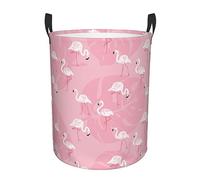 Panier De Chambre D'Enfant Pink Flamingos And Flowers Panier À Linge Portable Bac Linge Vêtements Sales Laundry Basket Pour Dortoirs La Salle De Bain Le Salon 40X50Cm