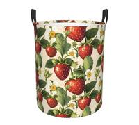 Panier De Chambre D'Enfant Strawberry Flowers Print Laundry Basket Jouet Corbeille De Rangement Léger Panier À Linge Pour Chambre D'Enfant La Salle De Bain 40X50Cm