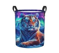 Panier De Chambre D'Enfant Tiger Blue Eyes Panier À Linge Jouet Laundry Basket Rond Corbeille De Rangement Pour Buanderie Dortoirs Chambre D'Enfant 40X50Cm