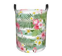 Panier De Chambre D'Enfant Tropical Flamingo Panier À Linge Imperméable Laundry Basket Rond Paniers À Vêtements Pour Le Salon Dortoirs Chambre D'Enfant 40X50Cm