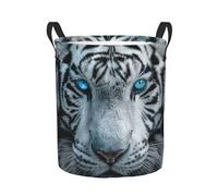Panier De Chambre D'Enfant White Tiger Panier À Linge Imperméable Corbeille De Rangement Rond Bac Linge Pour Le Salon Chambre D'Enfant La Salle De Bain 40X50Cm