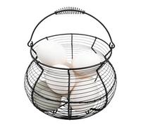 Panier de collecte d’œufs vintage - conception de de transport rustique, support de poignée | Étagère de commande de garde-manger, panier en métal nostalgie cadeau décoration petit déjeuner pan