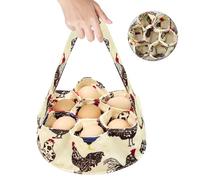 Panier de Collecte D'oeufs avec 7 Sacs, Panier de Collecte D'oeufs en Tissu Durable, Ferme Panier à œufs Charme de Ferme Rustique, Sacs de Collecte D'œufs pour Poulailler Poules Canard œufs D'oie