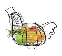 Panier de collecte d'œufs portable - Panier de collecte d'œufs, fil vintage, en forme de poulet, multifonctionnel et pratique, peut contenir des aliments et des œufs