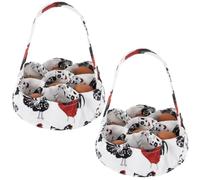 Panier de collecte d'œufs pour la ferme, le jardin, la cuisine, les œufs de poule, d'oie, de canard, 2 mini paniers en toile avec 7 pochettes, transport d'œufs