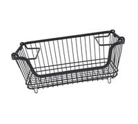 Panier de Congélateur en Fer, Poubelle de Rangement Avant Ouverte Multifonctionnel avec Poignée Pliable, Panier en Fil Congélateur pour Organiser les Pommes de Terre, les Oignons