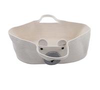 Panier de Couchage pour Bébé, Panier de ment en Corde de Coton, Motif D'Ours de Dessin Animé Mignon, Couffin de Couchage en Corde de Coton Tissé pour Noeau Nés,Panier Transport pour Jouets(2)