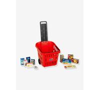 Panier de course à roulettes garni de boites factices multicolore TU