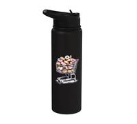 Panier de courses Donuts - Funny Vintage Donut Lover Stainless Steel Insulated Water Bottle