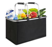 Panier de courses, isotherme, pliable, isolé, avec fermeture éclair, 30 l, noir, 47 l