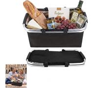 Panier de Courses Pliable avec Fonction réfrigérante, Panier de Pique-Nique Isotherme, Panier de Transport, glacière Portable avec poignées rembourrées, idéal Les Voyages et Les Pique-niques
