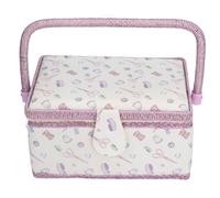 Panier de couture, tissu violet premium, infroissable, haute élasticité, résistant, portable, durable, 24 x 17,5 x 12,5 cm