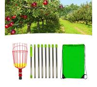 Panier de Cueillette de Fruits Réglable en Acier Inoxydable, Outil de Récolte Efficace pour Les Jardiniers et Les Agriculteurs, avec Poteau Extensible pour Arbres Fruitiers Toutes Saisons