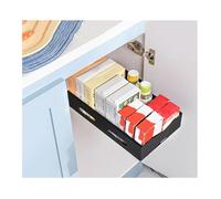 Panier de cuisine à tirer sur rail, panier rangement inférieur, d'évier sans perforation(Black1)