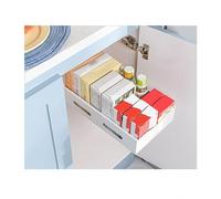 Panier de cuisine à tirer sur rail, panier rangement inférieur, d'évier sans perforation(White1)