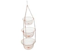 Panier de cuisine - Fil de fer galvanisé, grand organiseur pliable de 25 cm, support durable de haute qualité, peu encombrant, avec empilable solide | Rangement de paniers de fruits à plusieurs niveau