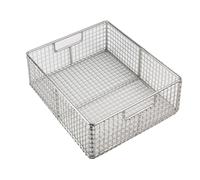 Panier de désinfection rectangulaire en acier inoxydable 304 avec maille de 2 cm pour stérilisation et rangement d'instruments (50 x 30 x 20 cm)