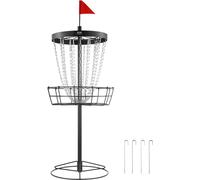 Panier de Discgolf VEVOR, Jeu de disques de Disc Golf avec 24 chaînes, 8 mm Cible de Discgolf d'entraînement robuste en acier, Panier de terrain de Discgolf Outdoor / Indoor, Équipement de support de