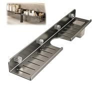 Panier De Douche à Ventouse,Support Rangement Salle Bain En Acier Au Carbone,éTagèRe Ventouses Sans PerçAge,Support Poser Sur Le Lavabo,Organisateur Amovible,Pour Shampoing,AprèS-Shampoing(70cm,Gray)