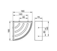 Panier de douche d'angle ELEGANCE insert plastique en 2 parties, blanc chromé KEUCO
