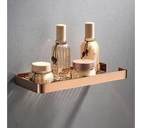 Panier de douche d'angle en laiton massif doré rose à fixation murale, porte-savon et shampoing - Panier égouttoir antirouille avec crochet - Idéal pour salle de bain et cuisine