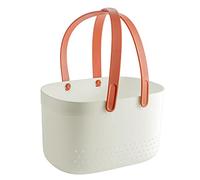 Panier De Douche Portable De 4 Couleurs, Panier De Stockage De Caddy De Salle De Bain En Plastique De Grande Capacité Boîte De Rangement Avec Poignées Pour Chambre De Dortoir De Cuisine (Blanc)