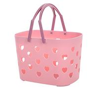 Panier de douche portable en plastique creux en forme de cœur avec poignée pour salle de bain, garde-manger, cuisine