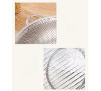 Panier de drainage en acier inoxydable avec poignée incurvée et pied de niveau pour un soutien équilibré lors de l'utilisation perforé assurant une évacuation complète de l'eau (16,5 cm)