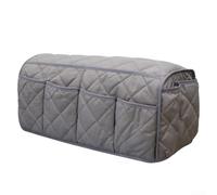 Panier de fauteuil pour accoudoirs de canapé avec coton imperméable, organiseur antidérapant avec plusieurs poches, sac de rangement inclinable pour télécommandes et magazines (gris)