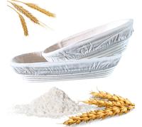 Panier de fermentation ovale en rotin Banneton pour des miches de pain aérées, pour le levain et la pâte levée, avec doublure en lin, favorise une fermentation parfaite et une croûte aromatique